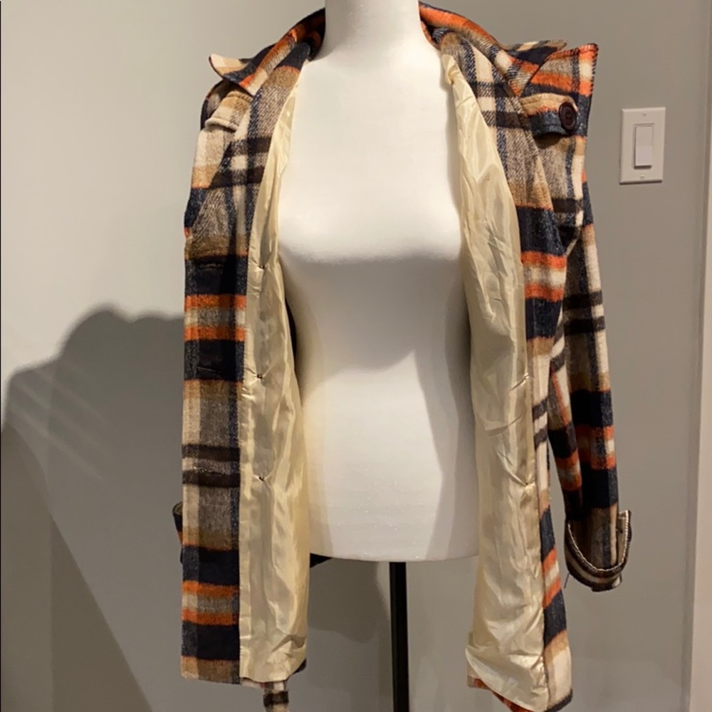 Plaid Peacoat - Picture 4 of 6